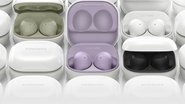  Samsung Galaxy Buds2 bezdrátová sluchátka do uší s Bluetooth a anc technologií potlačení hluku nabíjecí pouzdro v balení dlouhá výdrž skvělý zvuk