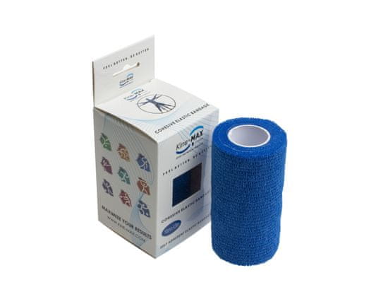 Kine-MAX Cohesive Elastic Bandage - Elastické samofixační obinadlo (kohezivní) 10cm x 4,5m - modré