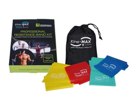 Kine-MAX Professional Resistance Band Kit - Set posilovacích gum - Level 1-4