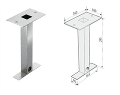 sapro Zahradní montážní sloupek 160 x 100 mm, nerez