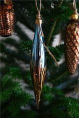 Decor By Glassor Vánoční raketa hnědo-modrá