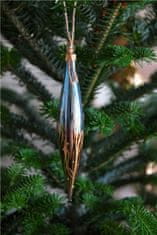 Decor By Glassor Vánoční raketa hnědo-modrá