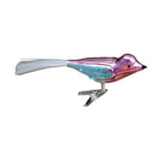 Decor By Glassor Skleněný ptáček v duhových barvách