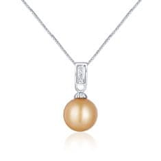 JwL Luxury Pearls Elegantní stříbrný náhrdelník se zlatou perlou jižního Pacifiku JL0734 (řetízek, přívěsek)