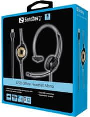 Sandberg USB Office Headset Mono, černá