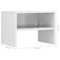 Greatstore Noční stolky 2 ks bílé s vysokým leskem 40x30x30 cm dřevotříska