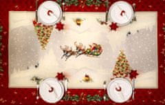 Dům Vánoc Vánoční ubrus s motivem Santa 140x140 cm
