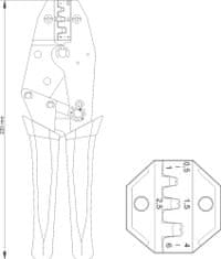 YATO Kleště konektorové 230mm, 20-18(AWG), 0,5-6,00mm2