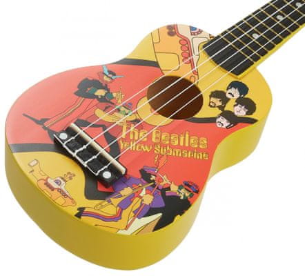 sopránové ukulele the beatles yellow submarine ysuk03 pololesklá povrchová úprava 12 pražců plnohodnotný zvuk zhotovené z lipového dřeva