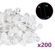 Greatstore Světelný řetěz kulaté žárovky 20 m 200 LED více barev 8 funkcí