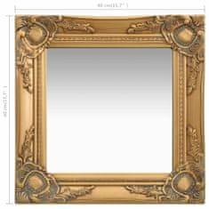 Vidaxl Nástěnné zrcadlo barokní styl 40 x 40 cm zlaté