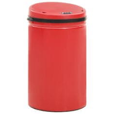 Greatstore Odpadkový koš s automatickým senzorem 40l uhlíková ocel červený