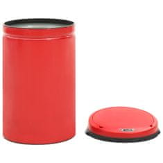 Greatstore Odpadkový koš s automatickým senzorem 40l uhlíková ocel červený