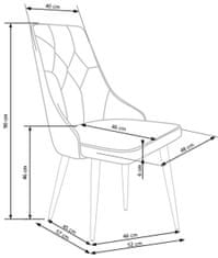 Halmar Jídelní židle K365 - bordó/černá