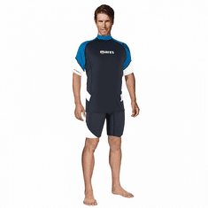 Mares Pánské lycrové triko RASHGUARD LOOSE FIT, krátký rukáv černá/modrá 2XL