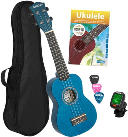 Cascha HH 3971 EN Soprano Ukulele Bundle Blue