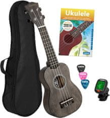 Cascha HH 3969 EN Soprano Ukulele Bundle Black