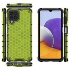 OEM Honeycomb pancéřové pouzdro se silikonovým rámem pro Samsung Galaxy A22 4G green