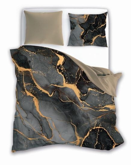 Faro Francouzské povlečení bavlněný satén Minerál Black Bavlna - Satén, 220/200, 2x70/80 cm