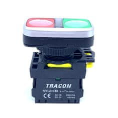 Tracon Electric Dvojtlačítko zelené+červené 