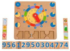 Lucy&Leo 184 Učíme se hodiny – dřevěná naučná hrací deska - rozbaleno