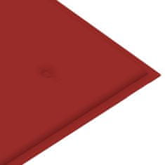Greatstore Podsedák na zahradní lavici, červený, 120x50x3 cm