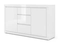 Homlando Komoda Bello Bianco III 150 cm bílý mat / bílý lesk