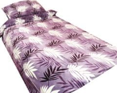 Bavlissimo 2-dílné povlečení listy mikroflanelové fialová 140x200 na jednu postel