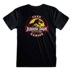 CurePink Pánské tričko Jurassic Park|Jurský Park: Park Ranger (L) černá bavlna