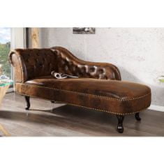 Chesterfield Brand Hnědý otoman Chesterfield mikrovlákno