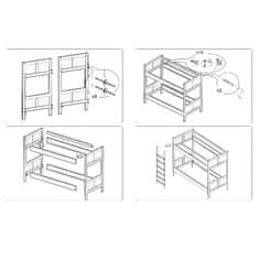Massive Home Dřevěná dětská patrová postel Corona - výběr moření