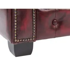 Massive Home Luxusní křeslo Chesterfield 112cm červená z pravé kůže