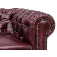 Massive Home Luxusní křeslo Chesterfield 112cm červená z pravé kůže