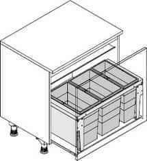 Hailo Vestavný odpadkový koš Triple XL 80 3631-88