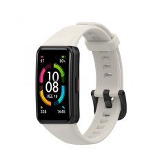 BStrap Silicone řemínek na Honor Band 6 / Huawei Band 6, white