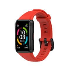 BStrap Silicone řemínek na Honor Band 6 / Huawei Band 6, red