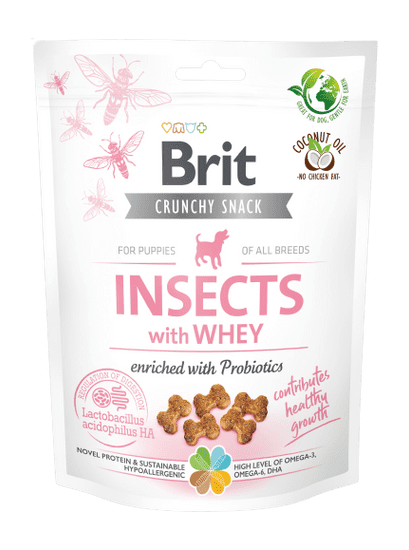 Brit Care Dog Crunchy Cracker Puppy. Insects with Whey enriched with Probiotics 6x200g