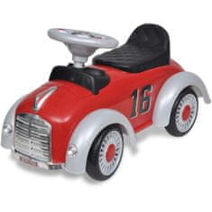 Greatstore Červené retro dětské odrážedlo auto s vodicí tyčí
