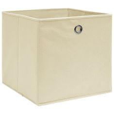 shumee Úložné boxy 10 ks krémové 32 x 32 x 32 cm textil