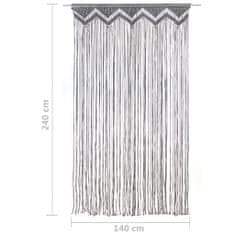 Greatstore Macramé závěs antracitový 140 x 240 cm bavlna