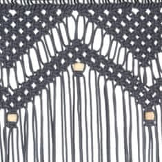 Greatstore Macramé závěs antracitový 140 x 240 cm bavlna