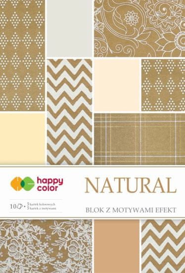 CBPAP Efektní blok NATURAL, 20x29cm, 170-220gsm, 10 listů, 5 motivů, Happy Color