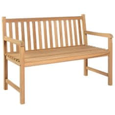 Greatstore Zahradní lavice s modrou poduškou 120 cm masivní teak