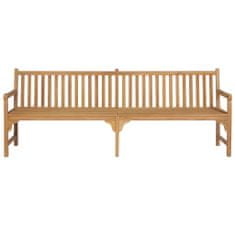 Greatstore Zahradní lavice s vínově červenou poduškou 240 cm masivní teak