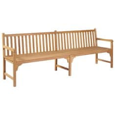 Greatstore Zahradní lavice s taupe poduškou 240 cm masivní teak