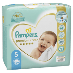 Pampers Premium Care Plenky, Velikost 5, 30 ks, 11kg-16kg