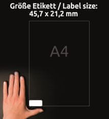 Avery Zweckform Odolné etikety L4778-8 | 45,7x21,2 mm, 8xA4, 384 ks, bílá