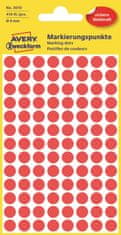 Avery Zweckform Kulaté značkovací etikety 3010 | Ø 8 mm, 416 ks, červená