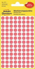 Avery Zweckform Kulaté značkovací etikety 3177 | Ø 8 mm, 416 ks, neonově červená