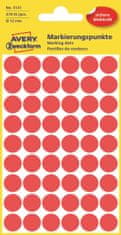 Avery Zweckform Kulaté značkovací etikety 3141 | Ø 12 mm, 270 ks, červená